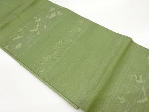 紗 金通し抽象模様織出し名古屋帯